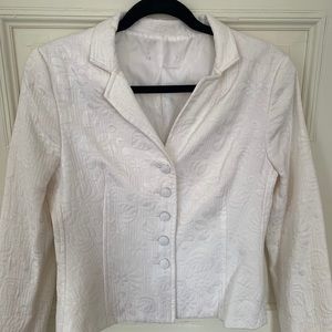 White Embroidered Blazer